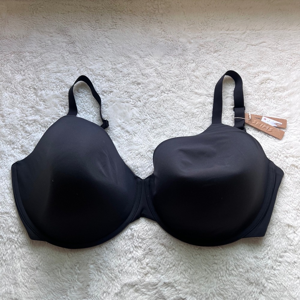 SKIMS Fits Everybody T-Shirt Demi Bra Onyx Black 40H BR-UWR-2294 Underwire NEW